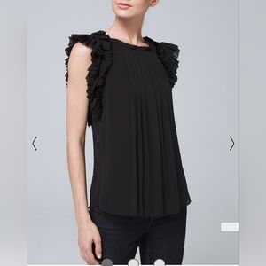 White House Black Market MICRO PLEATED SHELL Size M